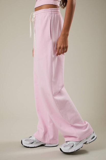 MID-RISE WIDE LEG SWEATPANTS