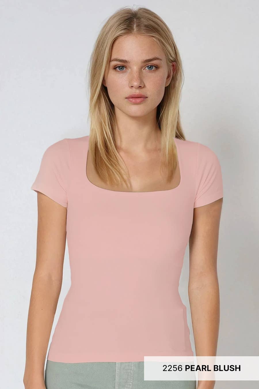 Sky Blue Square Neck Top