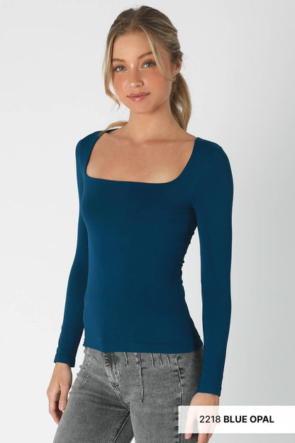 French roast square neck top