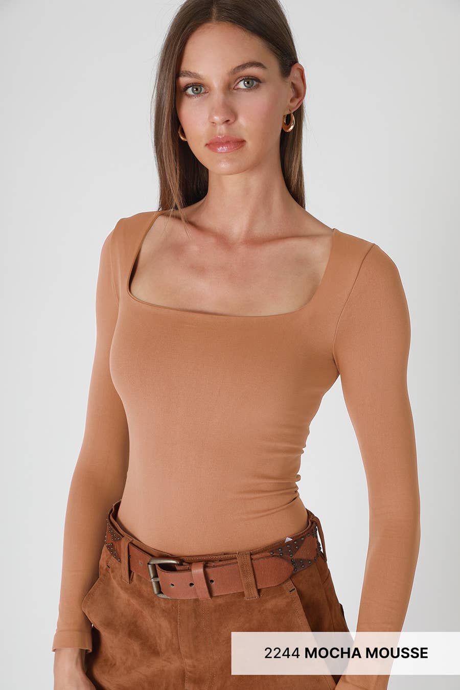 French roast square neck top