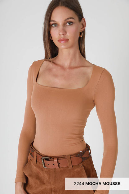French roast square neck top