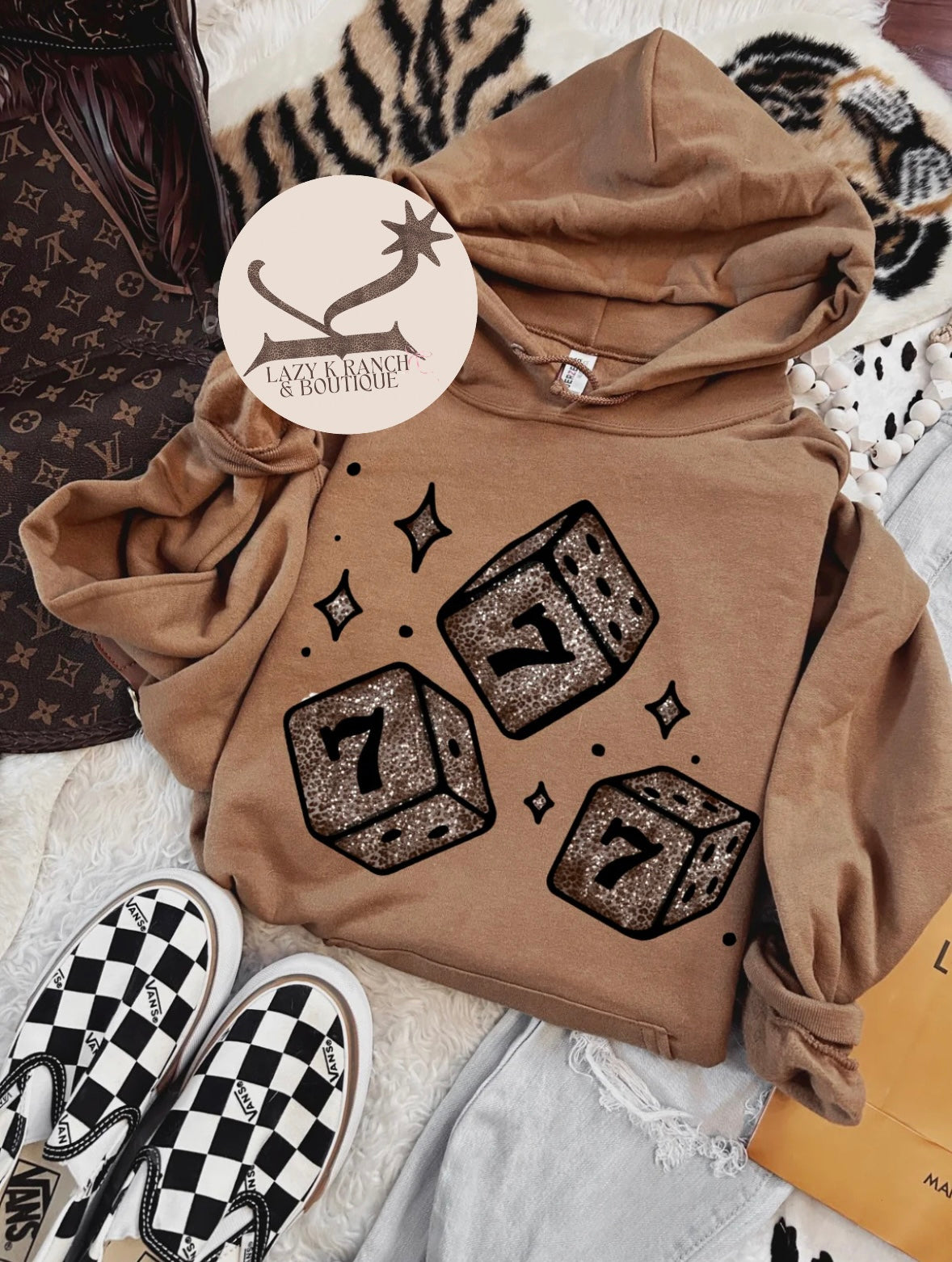 Faux Glitter Lucky Leopard - Hoodie