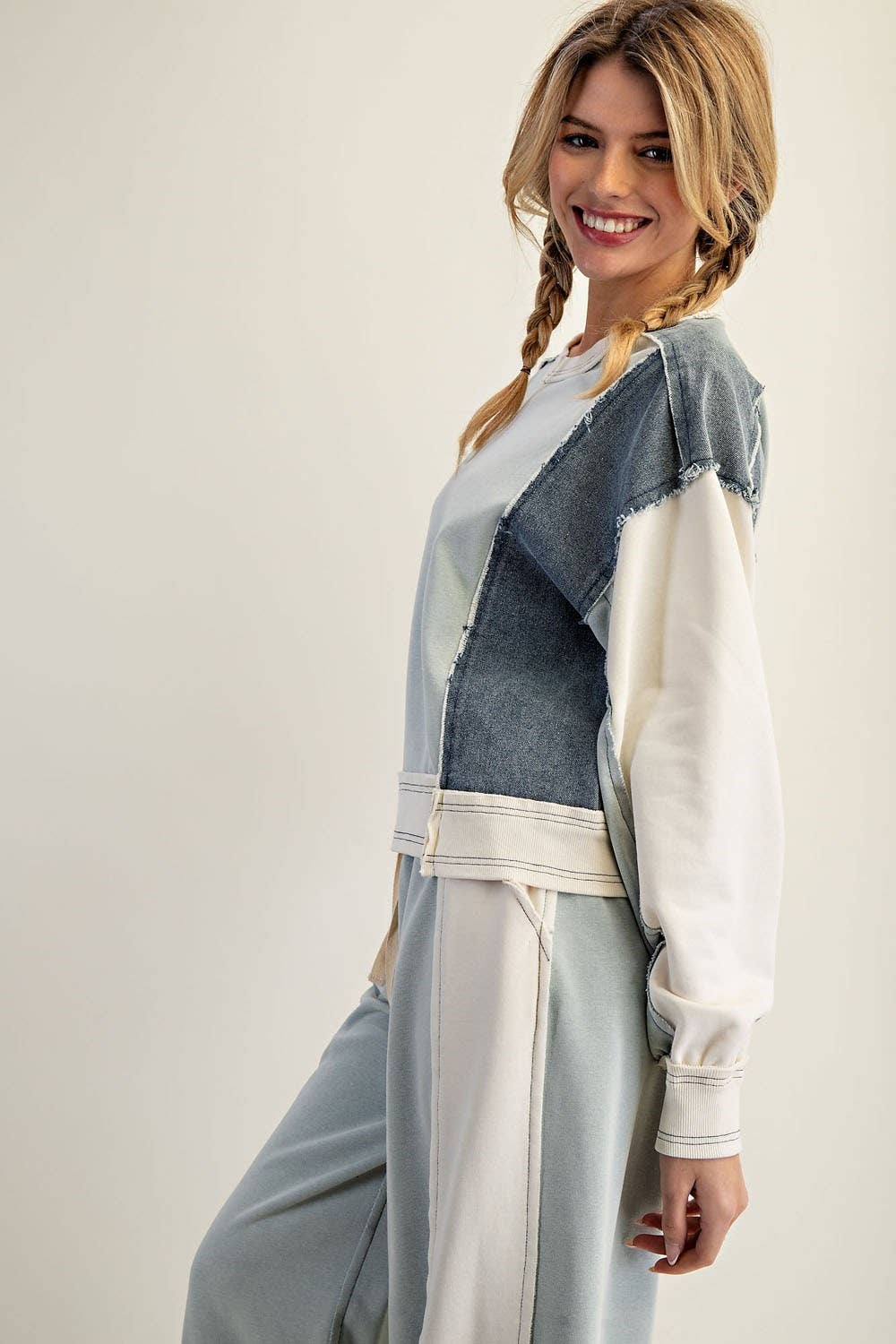 Two Toned Denim Top