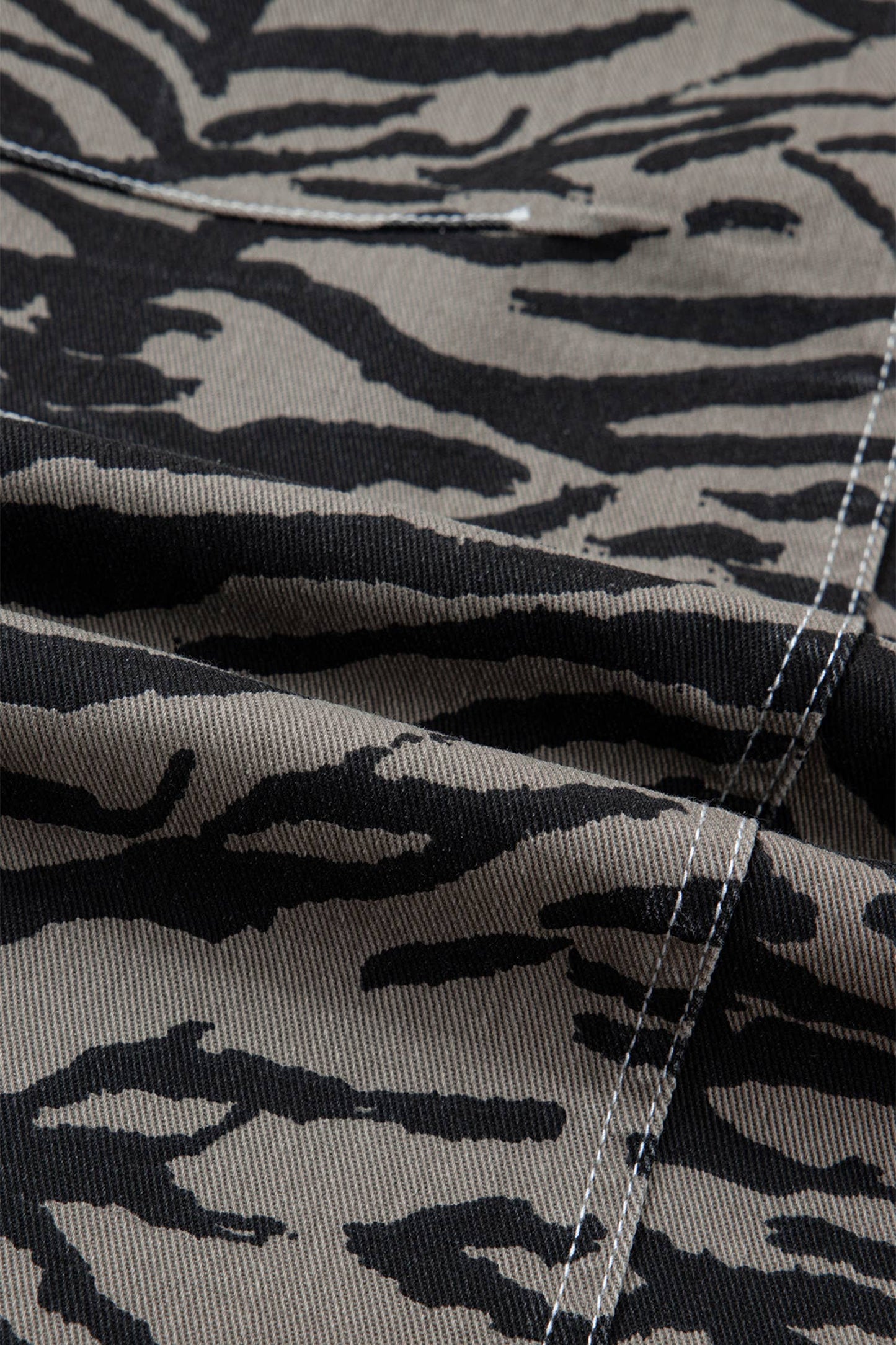 Zebra Stripe Printed Wide Leg Jeans
