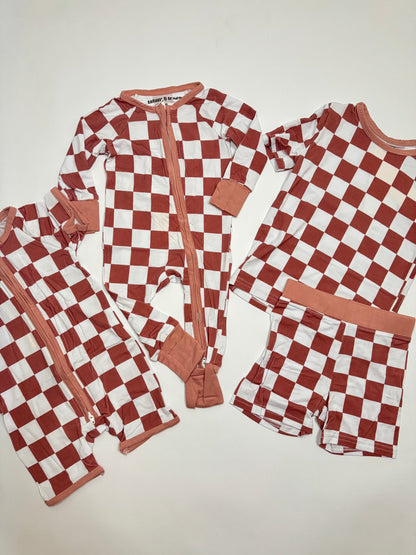 Mauve Checkers Bamboo Shortie
