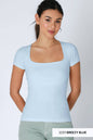 Sky Blue Square Neck Top