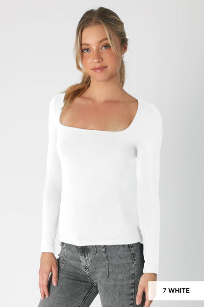 French roast square neck top