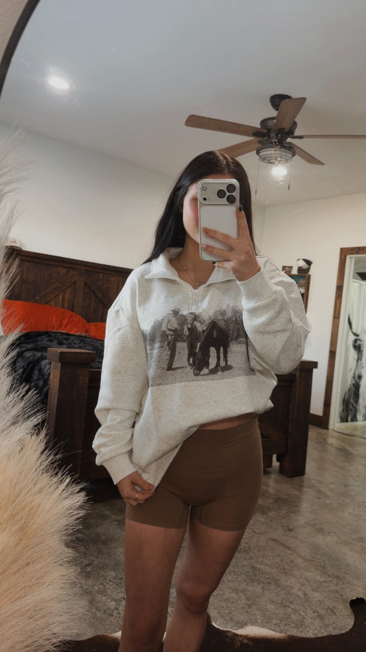 Old time western quarter zip