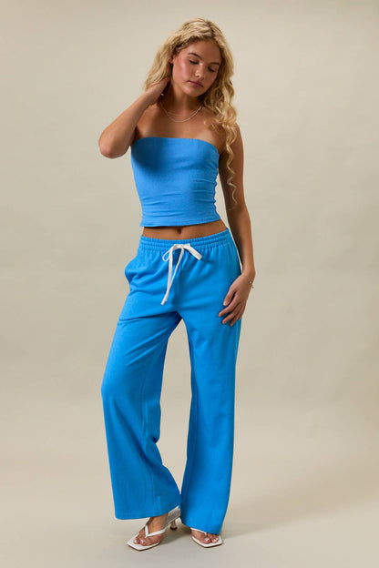 MID-RISE WIDE LEG SWEATPANTS