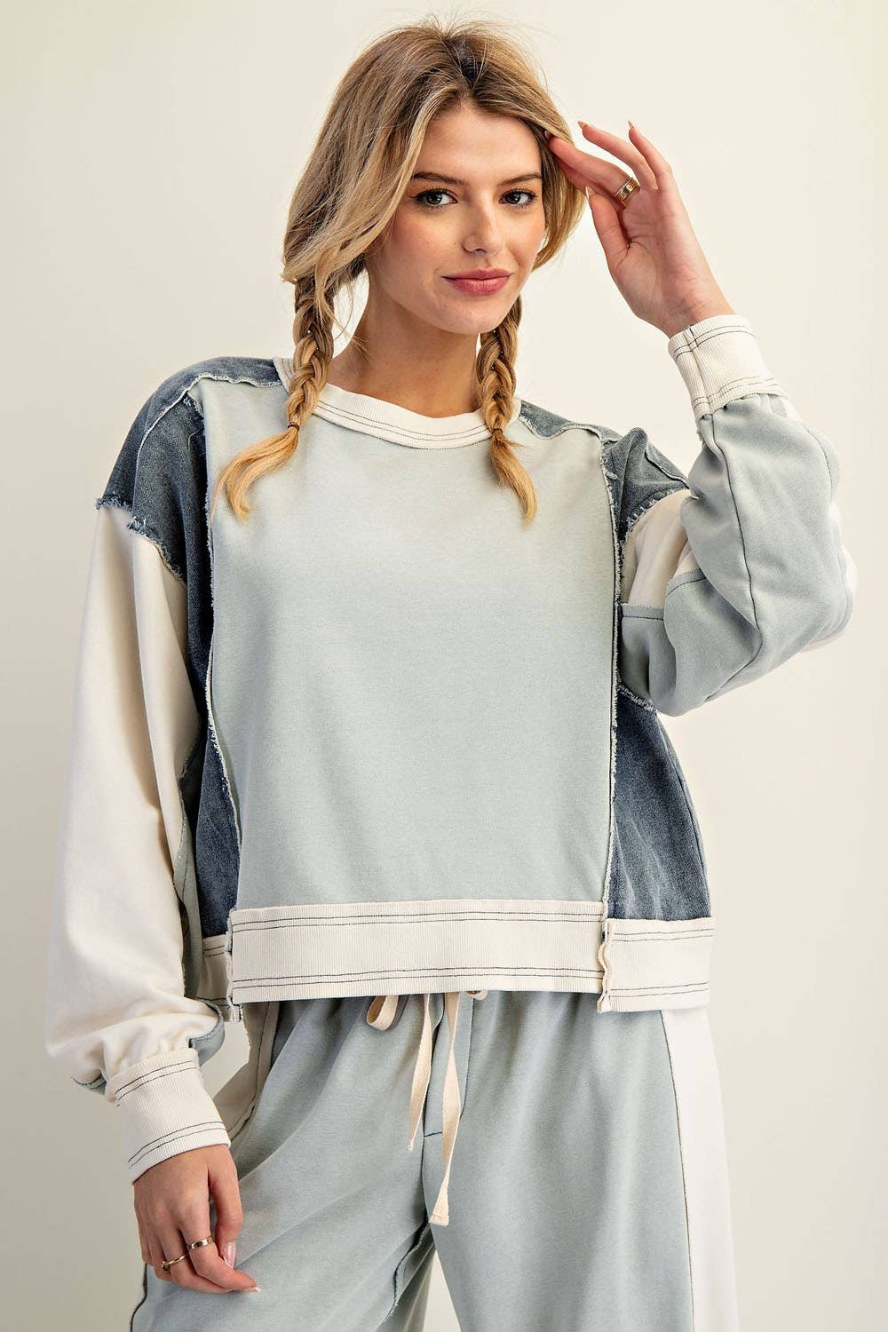 Two Toned Denim Top