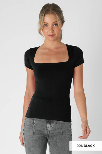 Sky Blue Square Neck Top