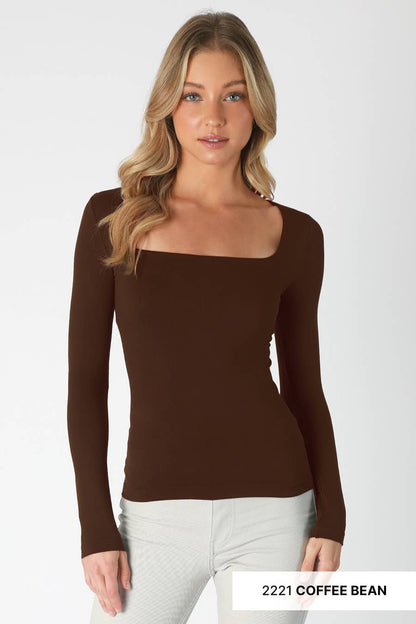 French roast square neck top