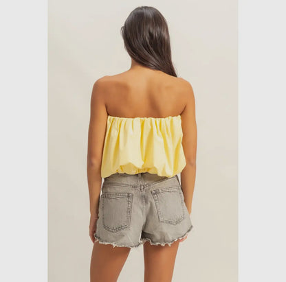 Pastel yellow bubble top