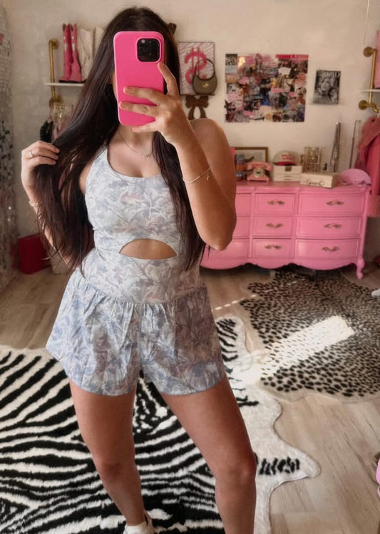 Runsie Camo Romper 🤎🤍💚