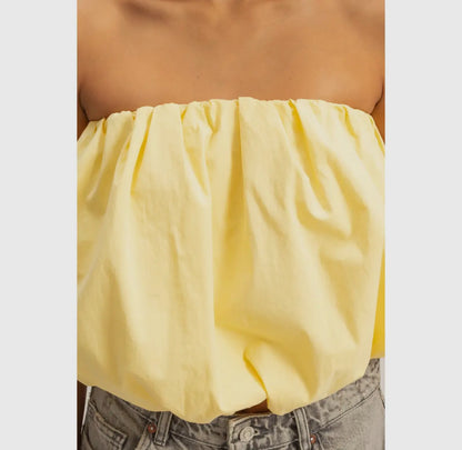 Pastel yellow bubble top