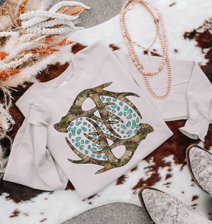 Camo Antler Crew