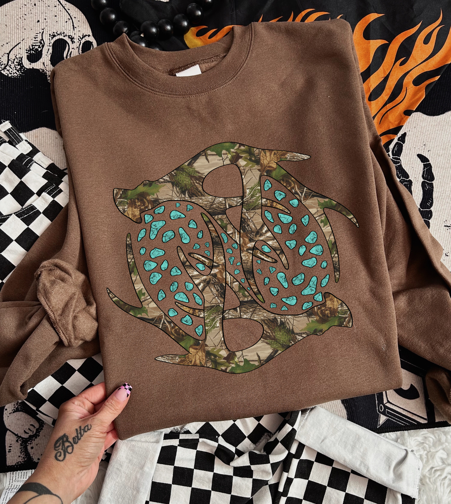 Camo Antler Crew