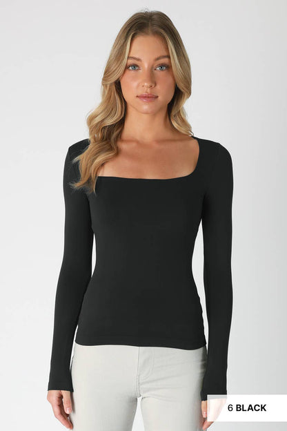 French roast square neck top