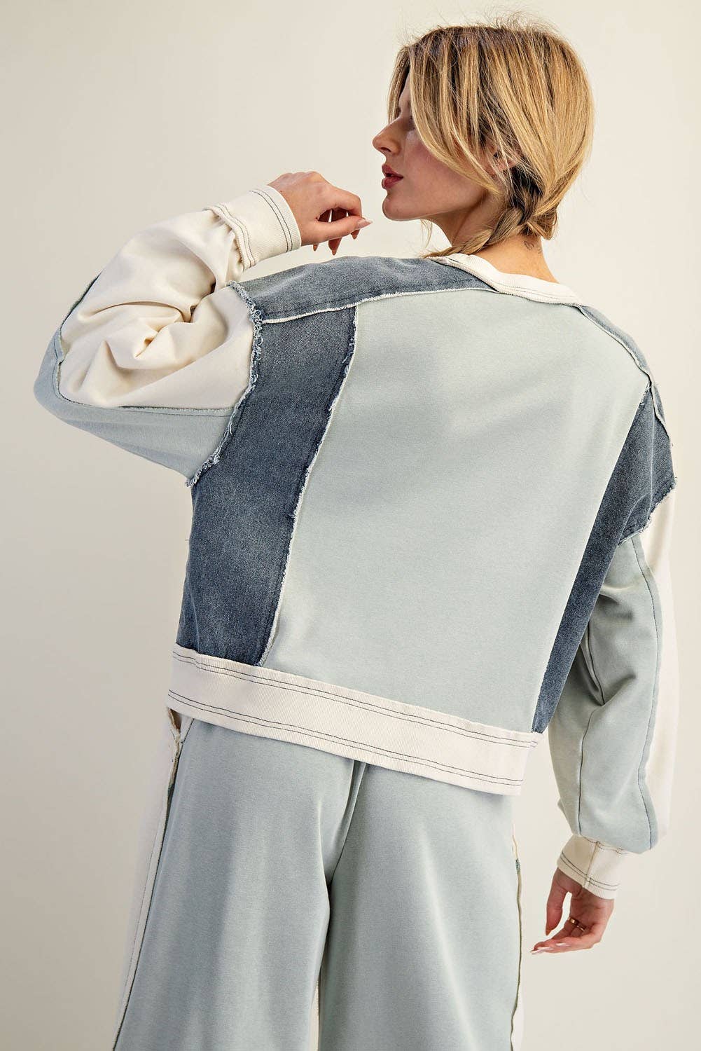 Two Toned Denim Top