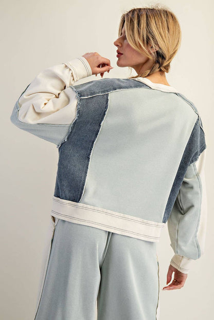 Two Toned Denim Top
