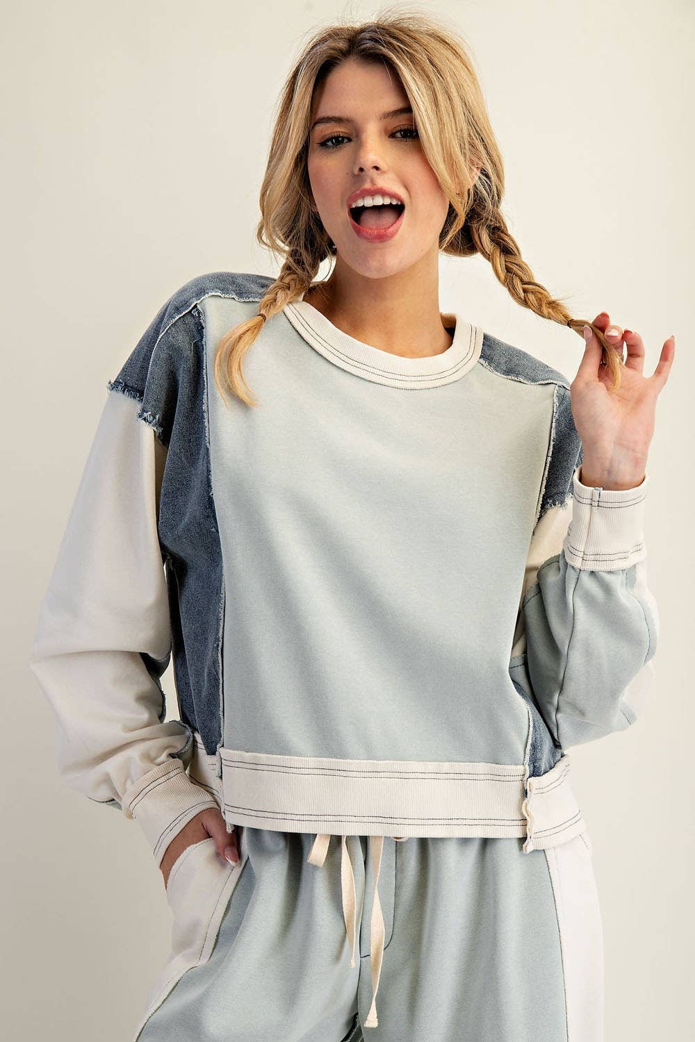 Two Toned Denim Top