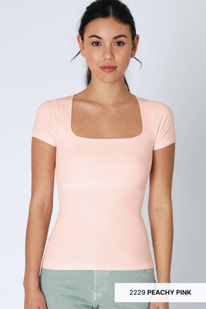 Sky Blue Square Neck Top