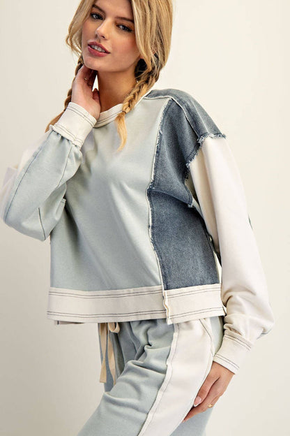 Two Toned Denim Top