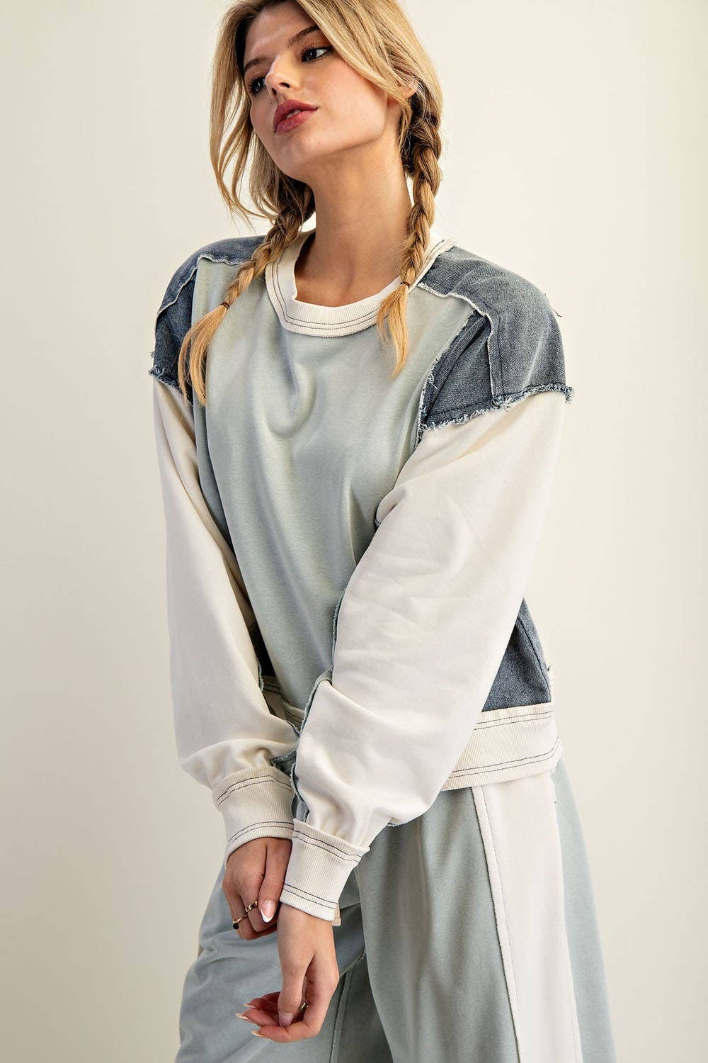 Two Toned Denim Top
