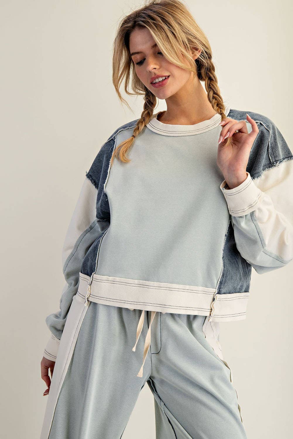Two Toned Denim Top